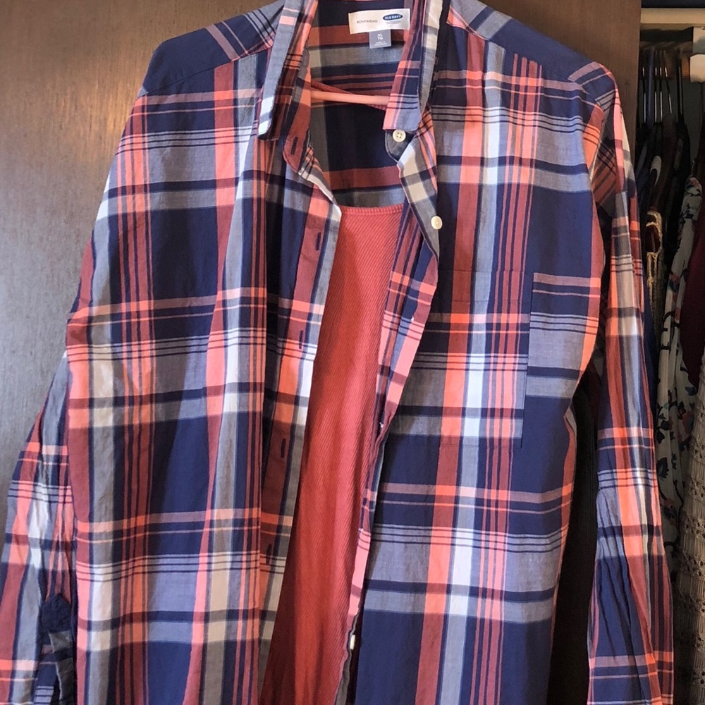 Old Navy plaid top - XL with FREE matching tank!